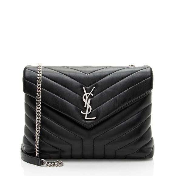 Saint Laurent Matelasse Calfskin Monogram LouLou Chain Medium Shoulder Bag - Picture 1 of 16